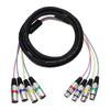 Uxcell 1 шт. 4-канальный XLR-кабель-змея, 4 цвета, XLR-папа-мама, микрофонный кабель, 4-жильный микрофонный патч-корд, балансное соединение, для сцены,