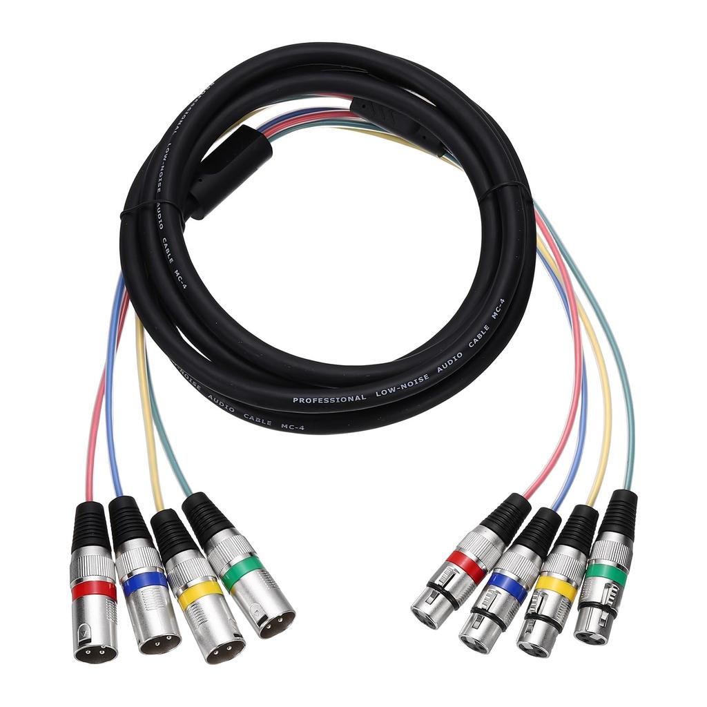Uxcell 1 шт. 4-канальный XLR-кабель-змея, 4 цвета, XLR-папа-мама, микрофонный кабель, 4-жильный микрофонный патч-корд, балансное соединение, для сцены,