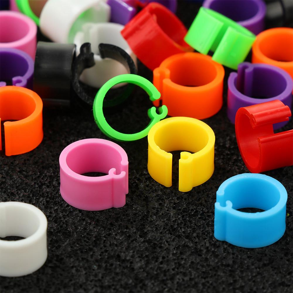 100 Pcs Colorful Bird Animal Rings Clip Poultry Leg Band