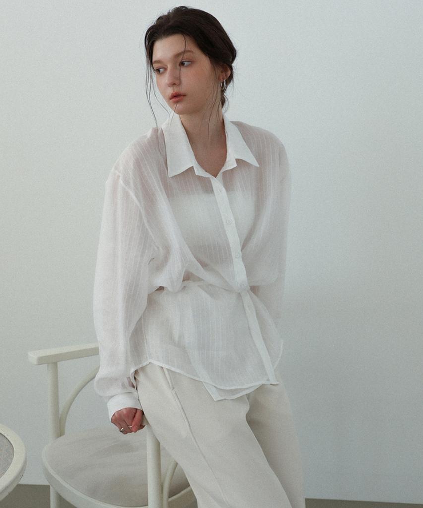 SIEERING Aira Two-Way Wrap Shirt_[Ivory]