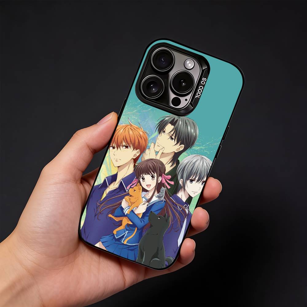 Чехол для телефона Аниме Фруктовый корзина Для iPhone17, 16,15,14,13,12 Pro Max Черный Конфетный Матовый Ударопрочный Чехол