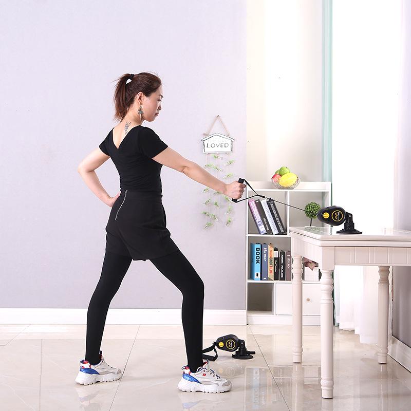 Домашний фитнес тренажер с присоской для тяги веревки