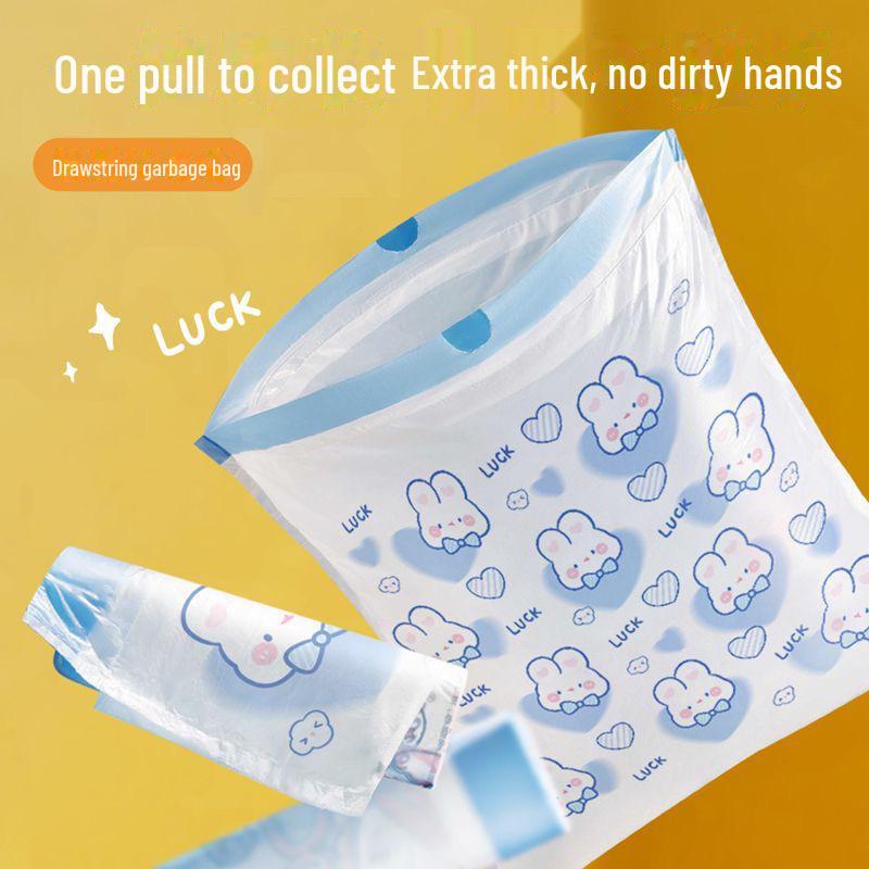 Мусорные мешки с завязками на шнурке с изображением кролика в виде синего сердца - 100 утолщенных хозяйственных предметов