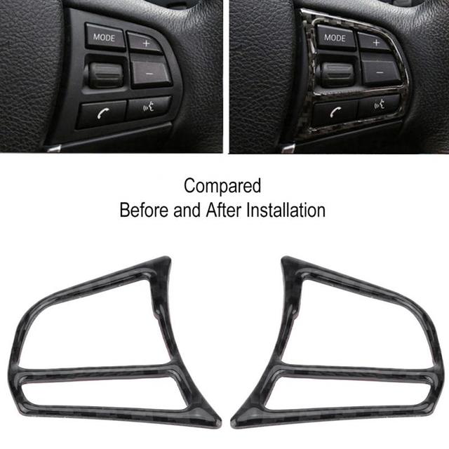 Интерьер кнопки на руль из углеродного волокна, наклейки, накладка, Стайлинг автомобиля для BMW F30 F31 F34 F45 F32 F33 F36 F22