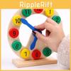 Wooden Kid Learning Clock Non Electric Educational Toy Number Skills Recognition