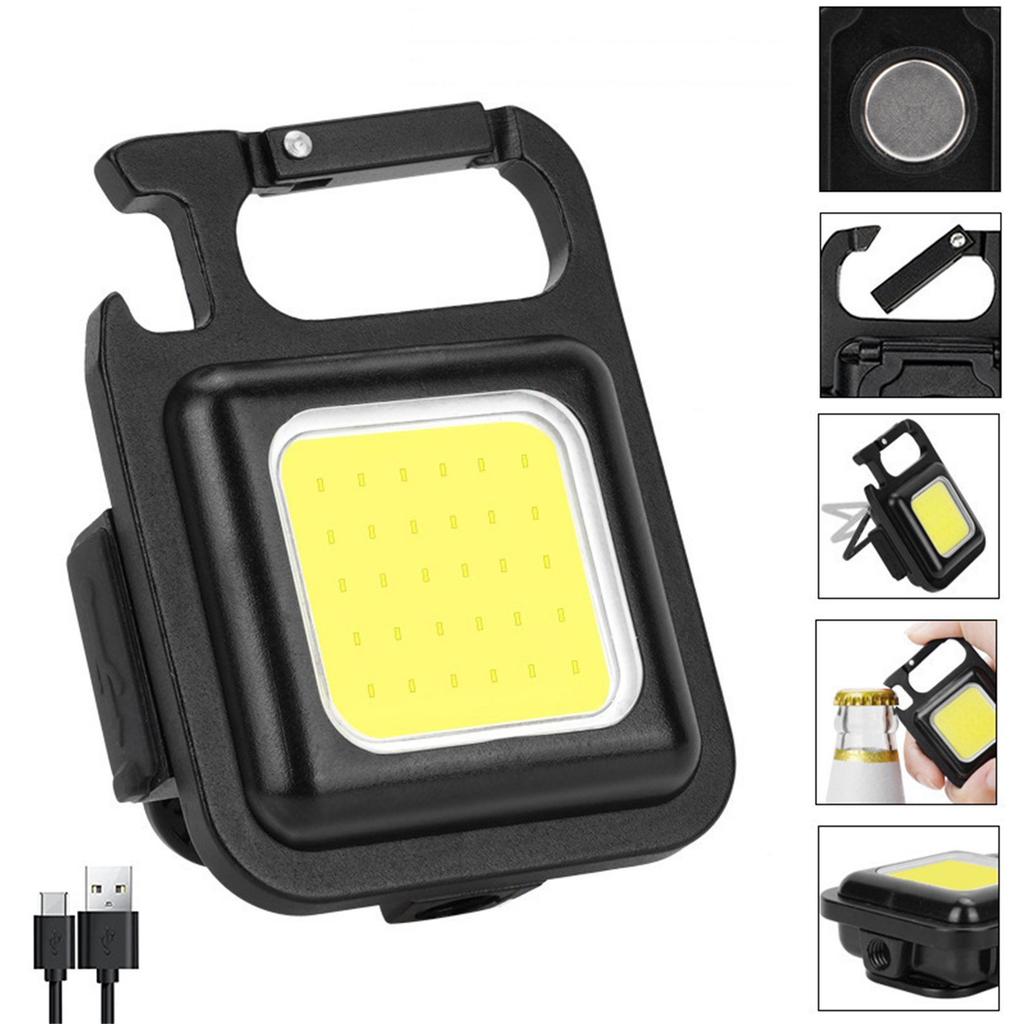 Small COB Flashlight 500Lumens Bright Rechargeable Keychain  Flashlights Portable Pocket Light For Outdoor