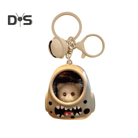 Брелок-фонарик с изображением мультяшного кота, работающий на батарейках, небольшой карманный универсальный светодиодный мини-фонарик-брелок