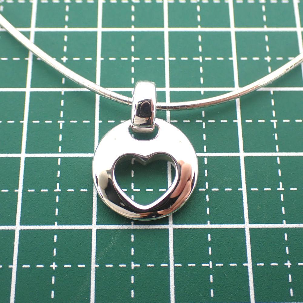 [Used] TIFFANY 925 Open Heart Omega Necklace/j1-3