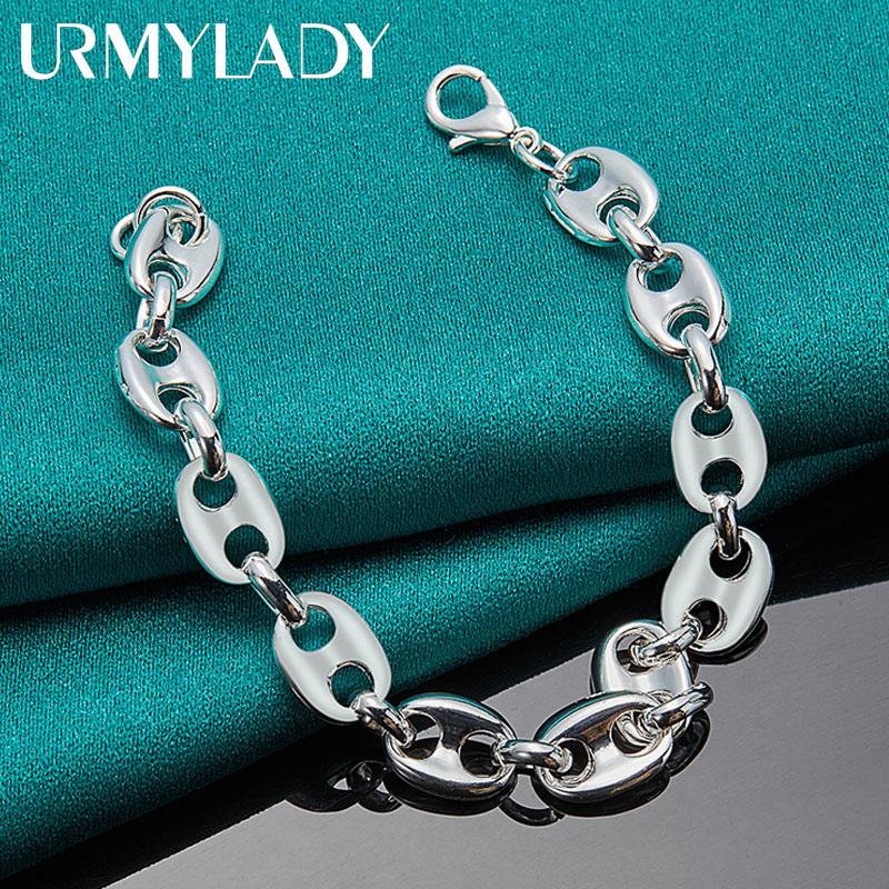 Браслет-цепочка из стерлингового серебра 925 пробы для женщин и мужчин, модные ювелирные изделия для свадебной вечеринки