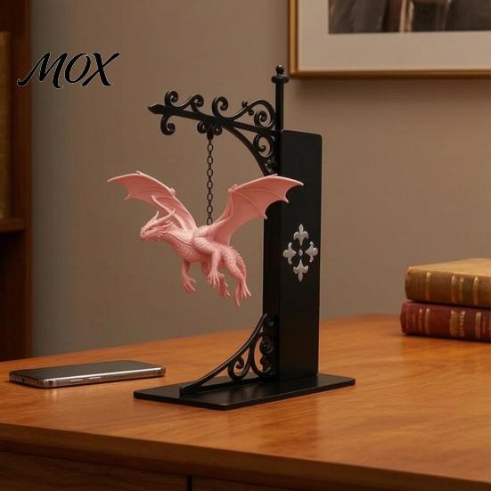 Dragon Bookends for Shelves Flying Bookshelf Light, Decorative Bookend Light & Desk, Creative Desk Accessories Sculpture Book Support, Heavy