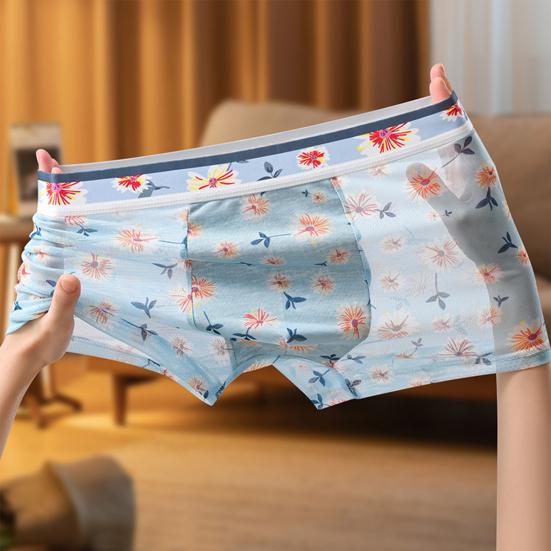 Мужские боксеры ультратонкие сетчатые с принтом средней талии быстросохнущие влагоотводящие домашние трусы больших размеров для сна