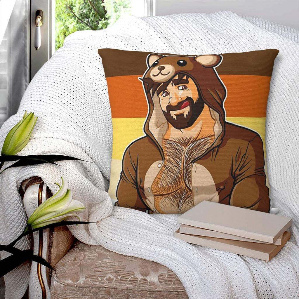 Adam Likes Teddy Bears Bear Pride Square Pillowcase Pillow Cover Cushion Zip Decorative Comfort Throw Pillow for Home Sofa
