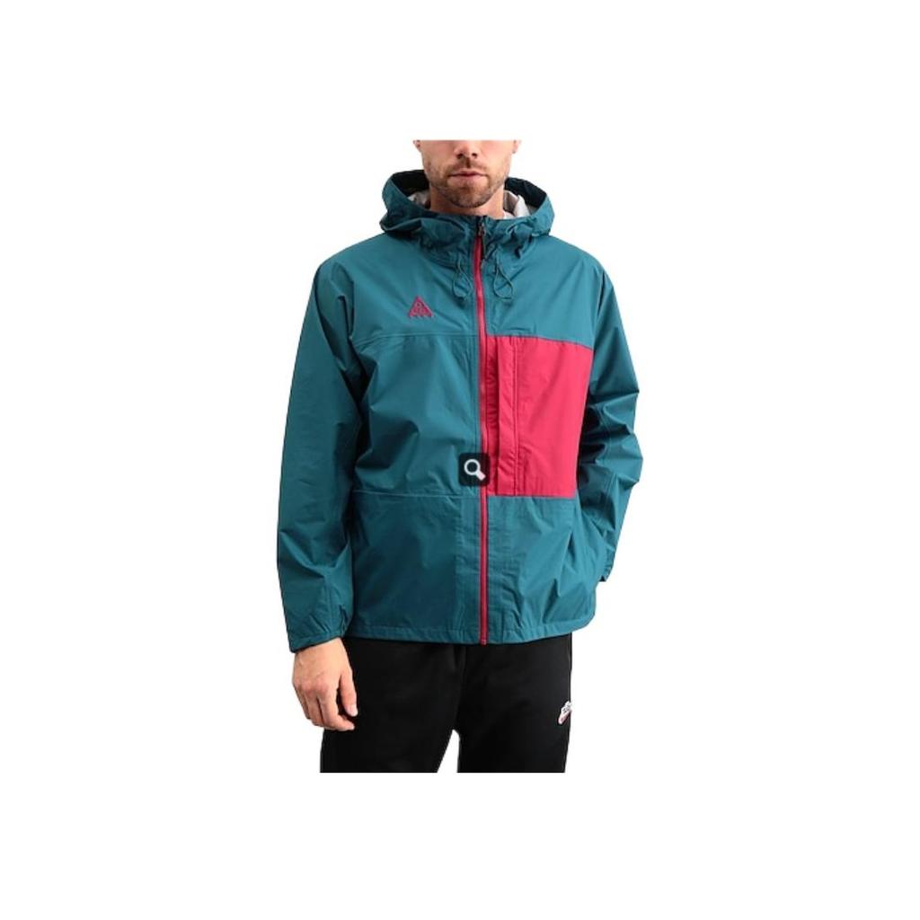Nike Color Block Hooded Zip-Up Fitted Jacket Men Outerwear Blue BQ7340-347