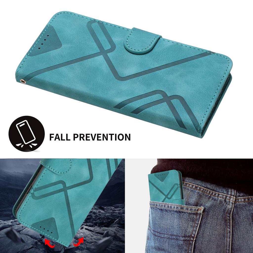 Knurling Stripe PU Leather Wallet Card Bag Phone Case for OnePlus 8 Pro,OnePlus 9,OnePlus 11,OnePlus 12,Nord N100,Nord N200...