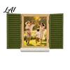 Personalized Photo Display Frame Key Holder with Hidden Storage Shelf Mediterranean-Style Window Artistic Textured Wall Shelf Stand Functional