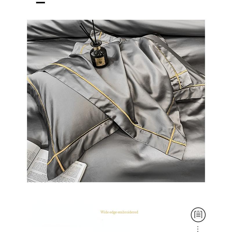 60 Thread Count Bedding Set of Four Pieces Cotton Light Luxury Cotton Quilt Cover Nantong Bedding Linen Bed Sheet Fitted Sheet