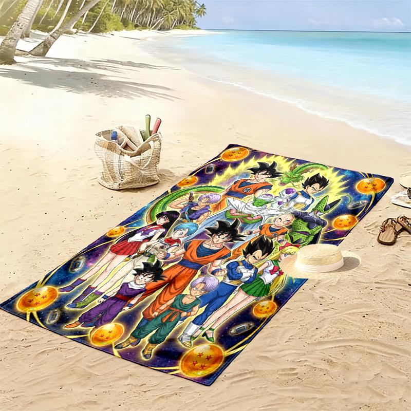 DRAGON BALL Print Beach Towel, Large Soft Quick Dry Towel for Beach Camping Swimming