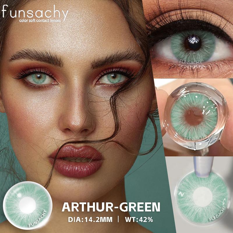 FUNSACHY НОВЫЕ 1 пара зеленых контактных линз для глаз Натуральные цветные линзы Цветные глаза Синие линзы Косметические серые зрачки Ежегодно