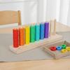 Разноцветная круглая пирамидка Пирамидка для stacking Игрушка для раннего развития Деревянный диск Координация рук и глаз