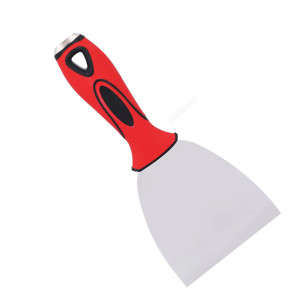 Скребок для краски 4 дюйма из нержавеющей стали с мягкой резиновой нескользящей ручкой, скребок для шпатлевки