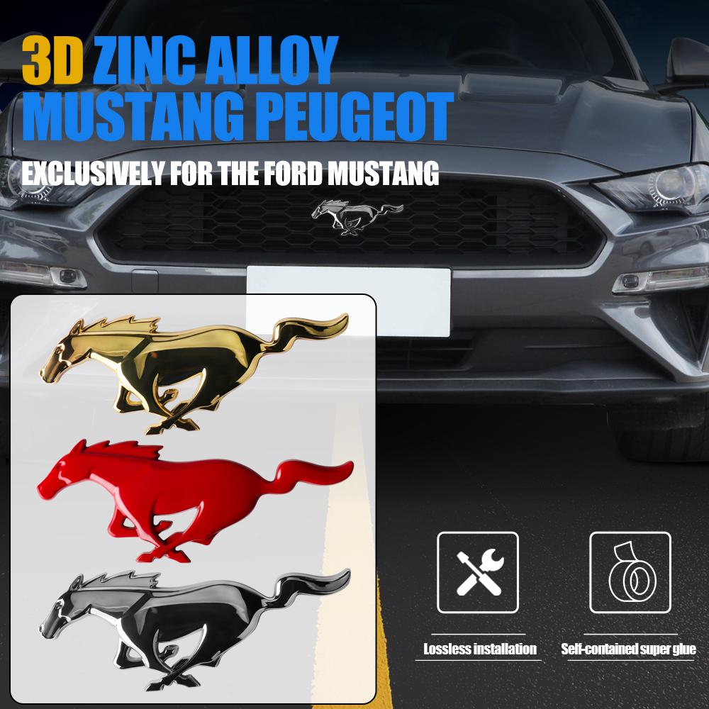 AJX1 3D Meatl Car Front Hood Grill Tail Trunk Sticker Badge Cover Decoration For Ford Mustang Fiesta Focus Mondeo Mk4 Fiesta Kuga St