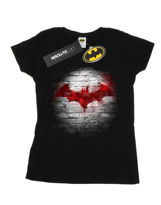 DC Comics Womens/Ladies Batman Logo Wall Cotton T-Shirt