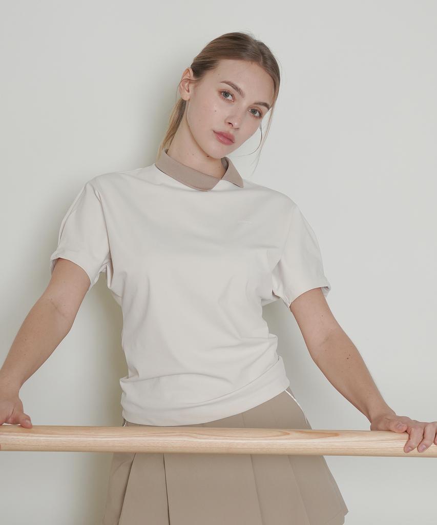 5HOURS Volume Raglan Collar-T _ Ivory