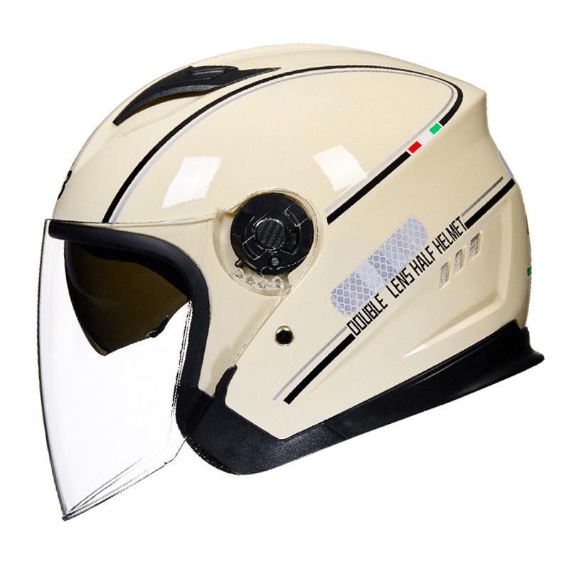 New 3C Certified Class A Helmet Motorcycle Motorcycle Electric Vehicle Helmet for Women Four Seasons Universal Cycling Dual Lens Helmet