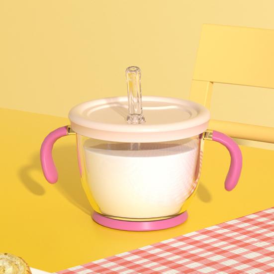 150ml Drinking Cup with Handles Baby And Toddler Sippy Cup Capacity Silicone Straw Easy-to-Grip Handle Mini Cup Reusable Children Tumbler