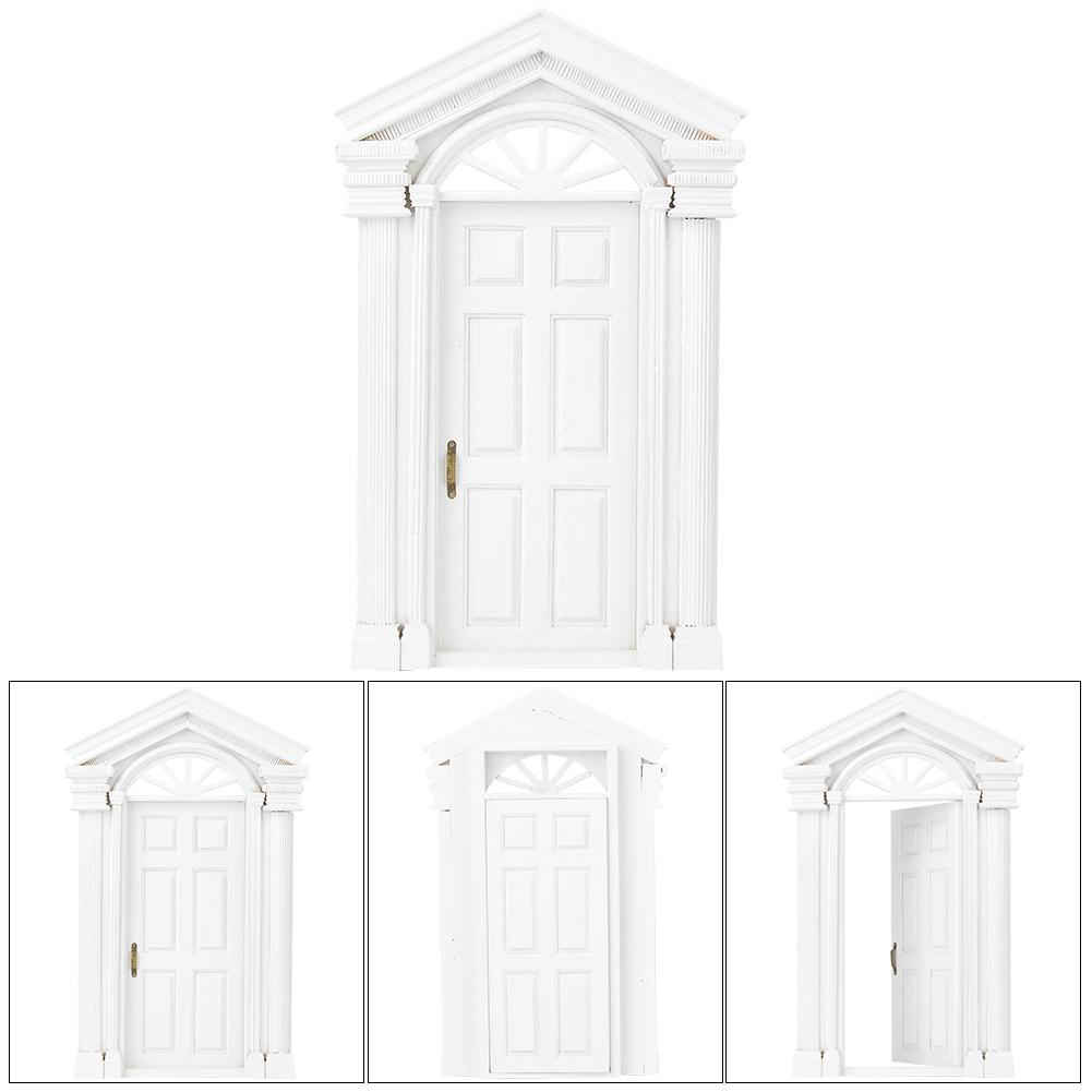 Мини имитация деревянной дверной мебели своими руками для 1:12 Аксессуаров для кукольного домика