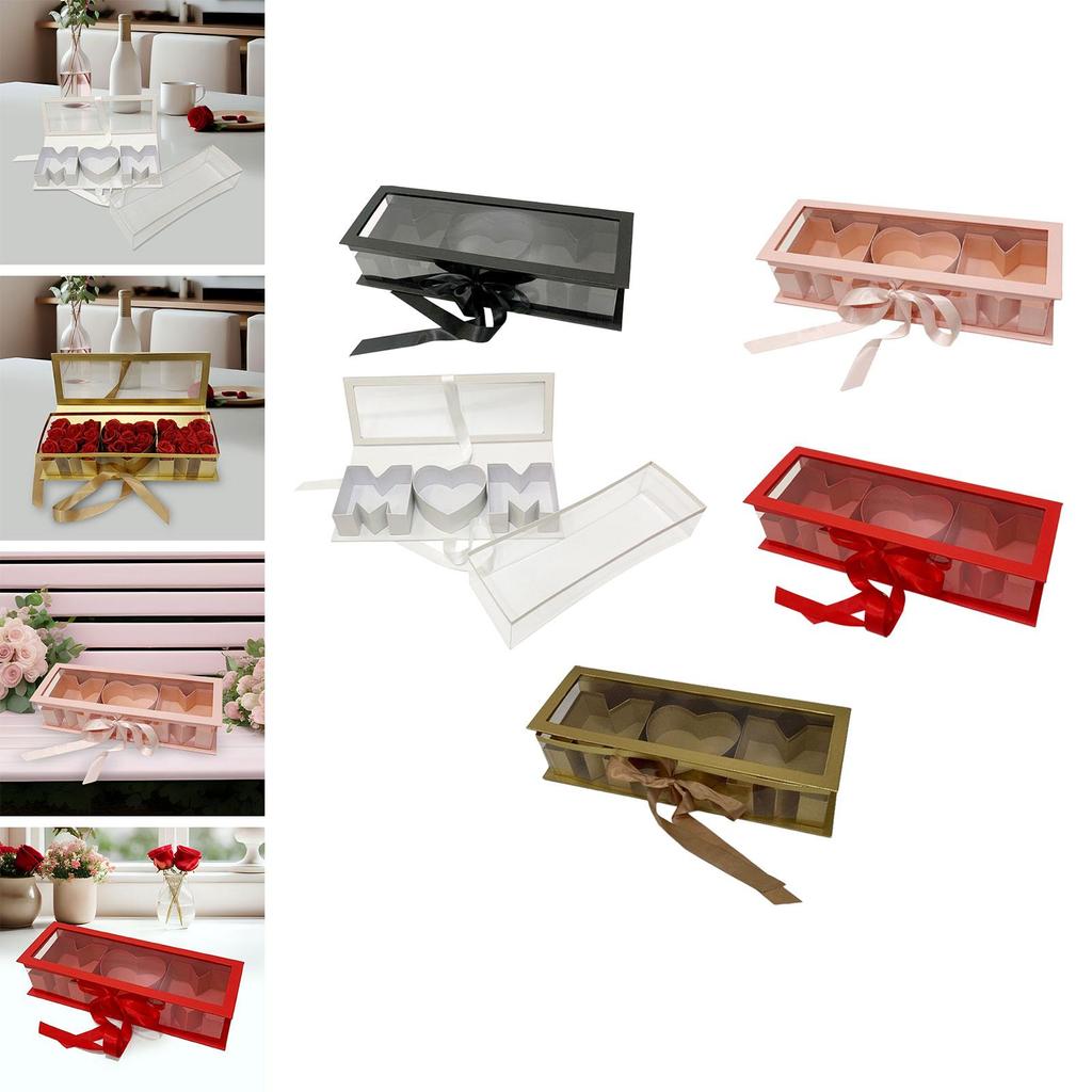 Mom Empty Flower Box Mother's Day Premium Elegant Eternal Soap Packaging Box for Parties Celebrations Valentines DIY Decorations