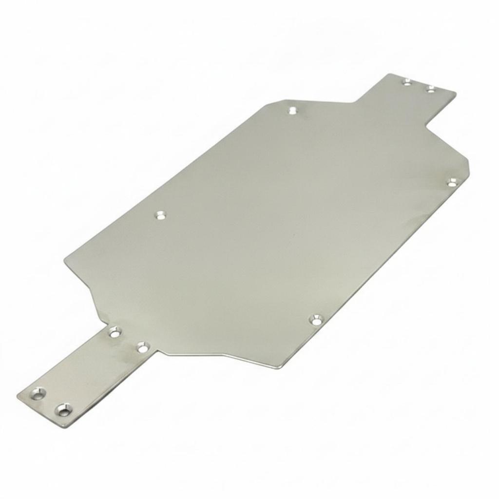 Stainless Steel Bottom Plate RC Car Part Mounting Holes Silver