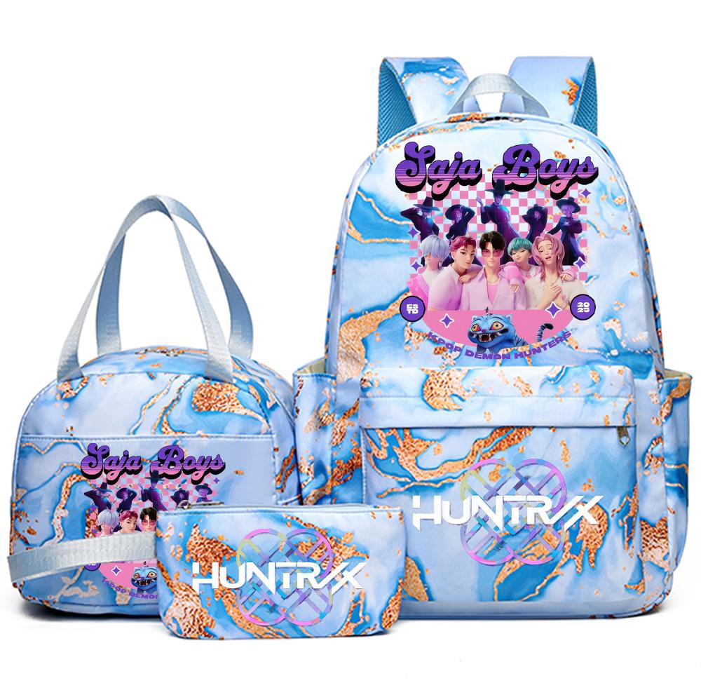 3 шт./комплект Аниме K-pop Пенал с принтом, Сумка-рюкзак с ручкой для Подростка Студента Девочки Мальчика, Водонепроницаемая Дорожная Сумка Mochila