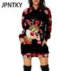 JPNTKY Женская мода Осень Зима Платья повседневные с длинным рукавом и капюшоном Толстовки и свитшоты