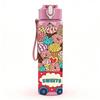 1PC Colorful Ice Cream Truck Cartoon Pattern 750ml Color Plastic Sports Water Bottle Leakproof Flip Straw Lid Suitable for Sports Office Home Use