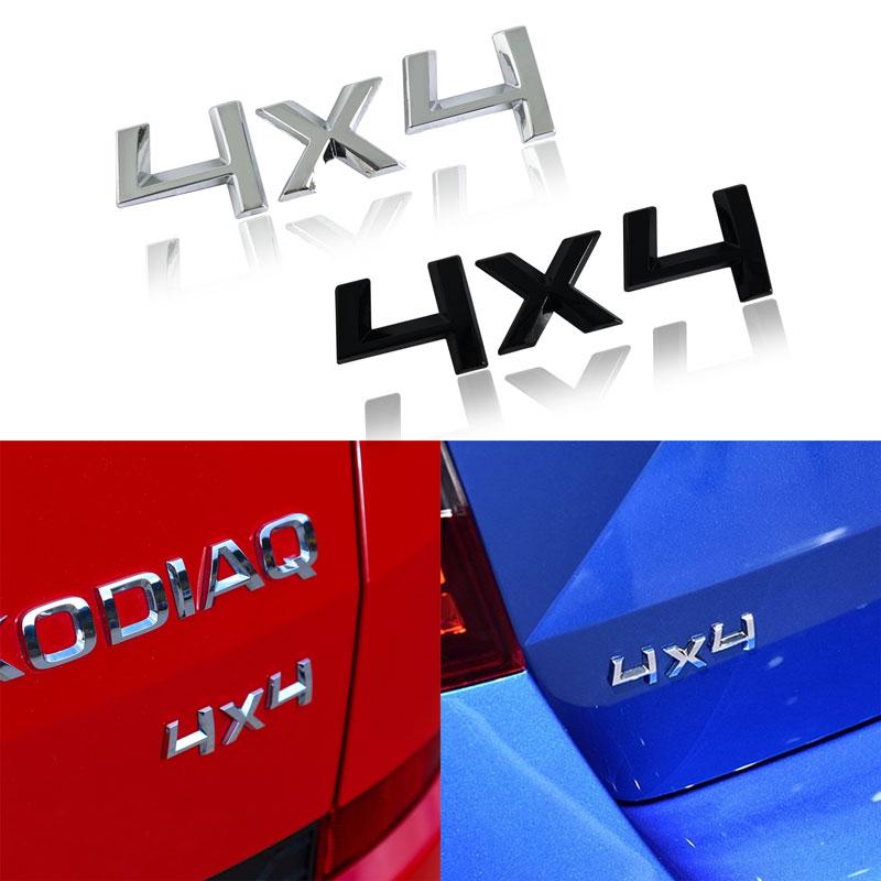 ZDVK6 Car Styling 3D Metal 4X4 Emblem Badge Sticker For Skoda Octavia Fabia Rapid Yeti 4X4 Rear Trunk Decal Auto Accessories