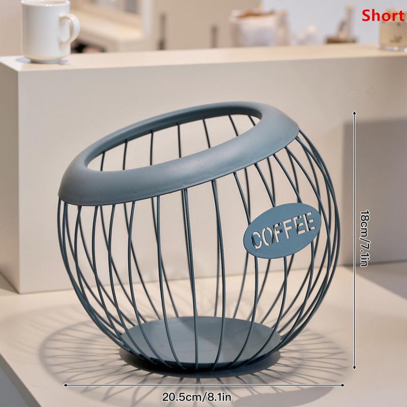 1 шт. Железный держатель для кофейных капсул Фруктовая закусочная Стеллаж для хранения Многофункциональный Полый стеллаж для хранения кофейных капсул Подходит для дома Кафе