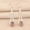 Натуральный фиолетовый камень кошачий глаз, серьги ручной работы из стерлингового серебра 925 пробы 2,63" EE-136-36