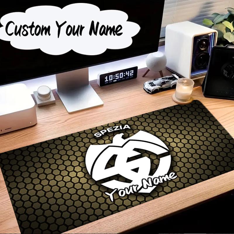 Custom Name Mouse pad Spezia Fc Crest Design Mouse Pad Desk Mat, Non-Slip Rubber Backer Pad For Computer Notebook Gaming Mouse Pad Birthday Gift