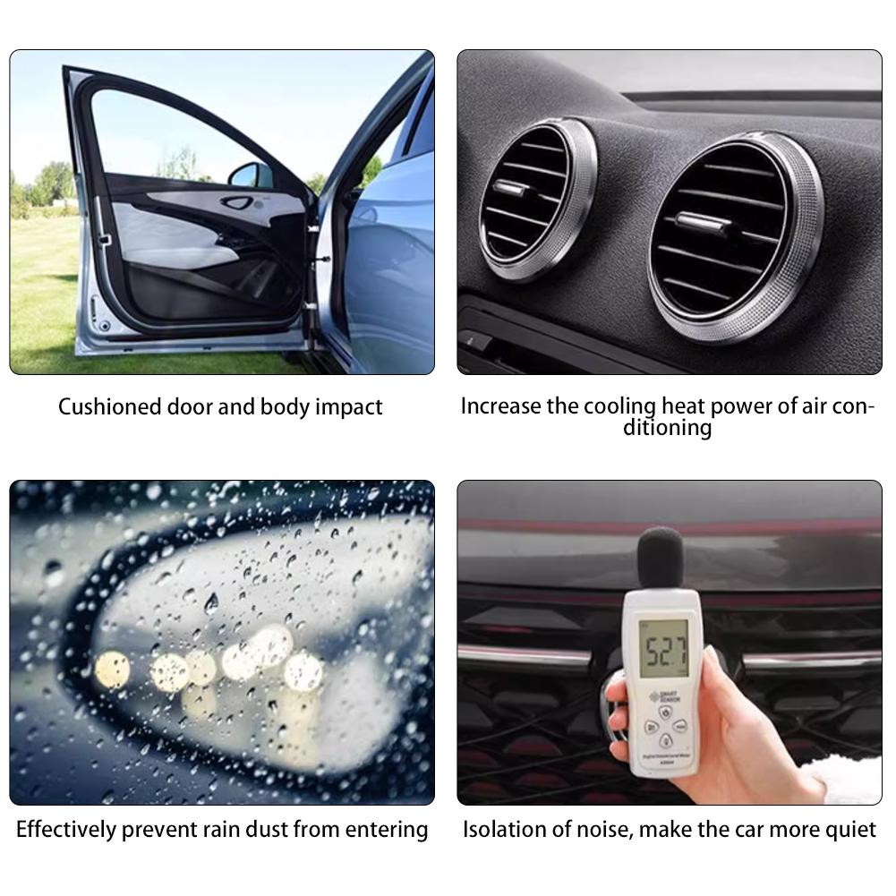 Двухслойная наклейка для уплотнения дверей автомобиля, резиновые уплотнительные полосы, звукоизоляционная прокладка для двери багажника, L-образная шумоизоляционная полоса