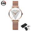 Оригинальный дизайн, женские часы, модные японские кварцевые часы, розовое золото, 30 м, водонепроницаемые наручные часы