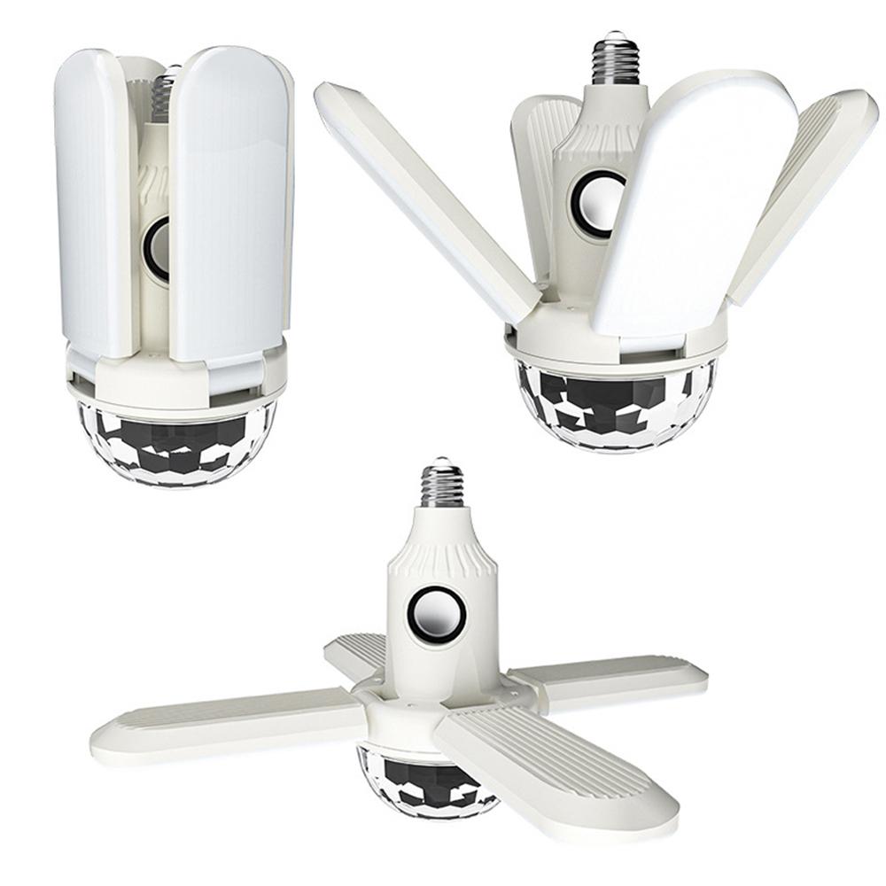 E27 светодиодная четырехлепестковая музыкальная цветная лампа Bluetooth Sound Control 24W складная лампа потолочный светильник с пультом дистанционного управления