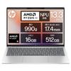 HP Pavilion Aero Легкий AMD Ryzen5 8640U 16 ГБ 512 ГБ Windows 11 Natural с Copilot AIPC 13-bg 13,3-дюймовый ноутбук, (990г), Процессор, Память, SSD,