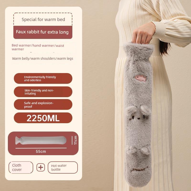 Extra-Long Water-Filled Hot Water Bottle for Winter, Large Size for Bed, Extra-Large Ultra-Long Strip Warm Water Bag, Anti-Explosion Device for