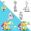 Sliver Color Bag Chameleon Lion Charms Fit New Cute Bracalet Pendant Necklace