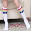 Детские носки в радужную полоску, мягкие гольфы, студенческие футбольные спортивные носки