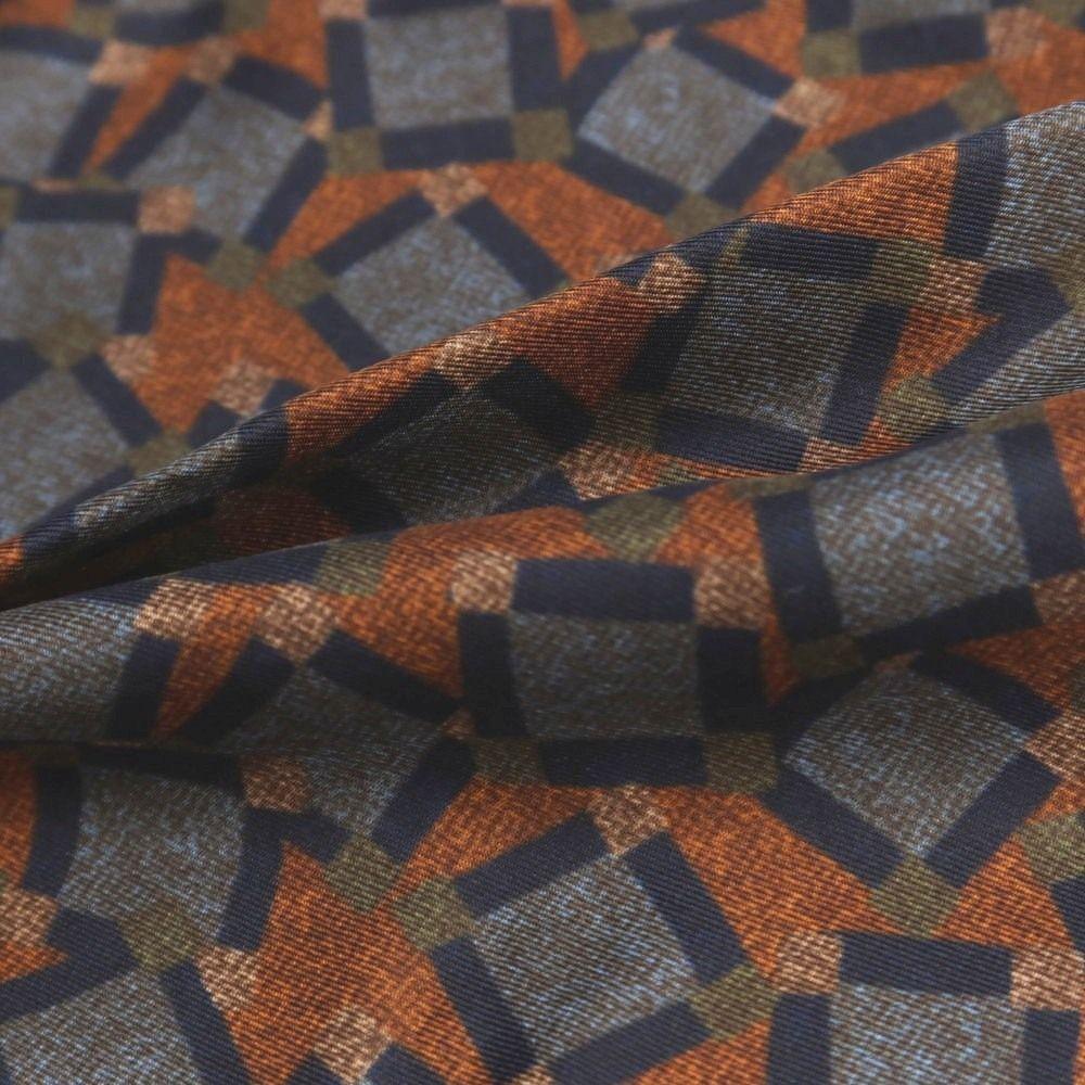 Б/у [Новый] CANALI Шелковый Платок-Паше Светло-Коричневый x Зеленый [Мужской]