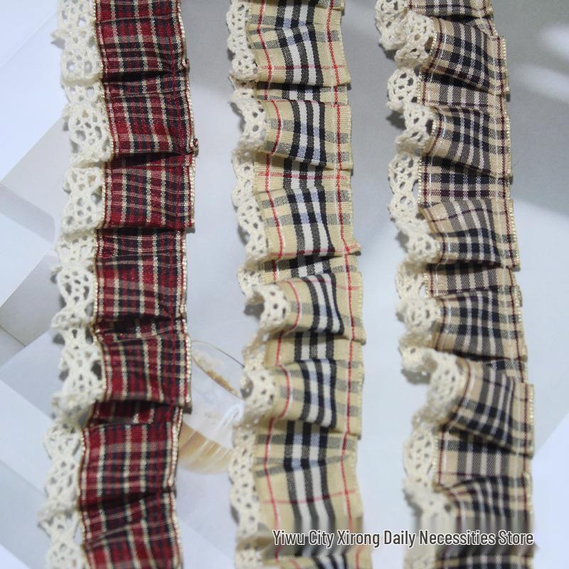 Плиссированная двухслойная кружевная отделка для одежды и DIY-аксессуаров