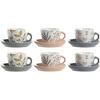 Set De Tasses Avec Assiettes - DKD Home Decor - Estándar - Porcelaine - Multicolore - 4 Pièces