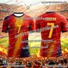 Spanish-style Summer 3D Printed  Football Jersey T-shirt Loose and Comfortable Recommended for Sports Wear